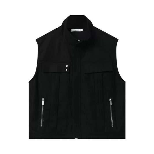 【035】Minimalist Zipper Vest